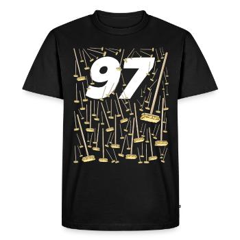 97 balais Citation Drôle Papy et Mamie - T-shirt Premium bio Homme - noir - Devant - Nico (187cm)
