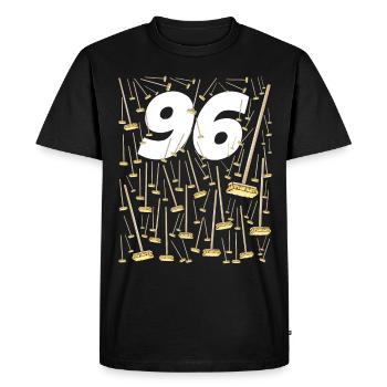 96 Balais Anniversaire Papy Et Mamie Citation Rire - T-shirt Premium bio Homme - noir - Devant - Nico (187cm)
