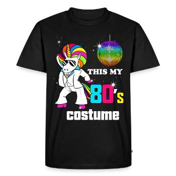My 80's Retro Vintage Unicorn Costume - Men's Premium Organic T-Shirt - black - Front - Nico (187cm)