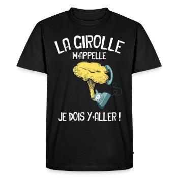 La Girolle Au Bout Du Fil Cadeau Champignons - T-shirt Premium bio Homme - noir - Devant - Nico (187cm)
