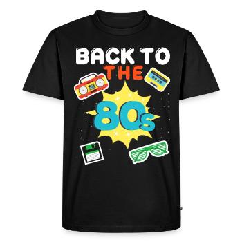 Vintage 80s Fun and Style - Men's Premium Organic T-Shirt - black - Front - Nico (187cm)
