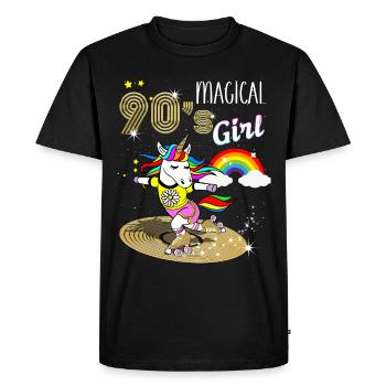 Magical Unicorn 90s Vintage Skaters - Men's Premium Organic T-Shirt - black - Front - Nico (187cm)