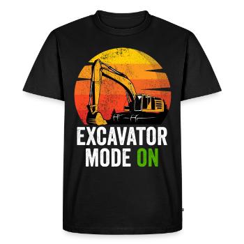 Conducteur d’excavatrice Ouvrier de la construction Excavatrice - T-shirt Premium bio Homme - noir - Devant - Nico (187cm)