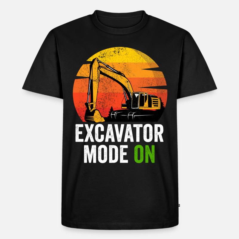 Baggerfahrer Bauarbeiter Bagger - Männer Premium Bio T-Shirt - Schwarz