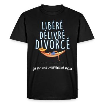 Libéré Délivré Divorcé Fini Le Mariage homme - T-shirt Premium bio Homme - noir - Devant - Nico (187cm)