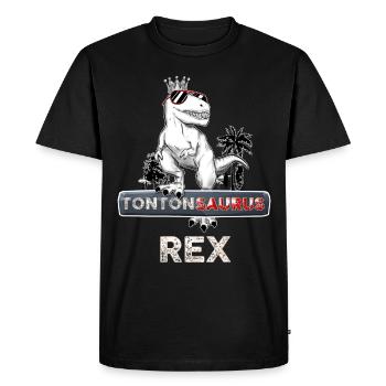 Tontonsaurus Rex Le Meilleur Le King - T-shirt Premium bio Homme - noir - Devant - Nico (187cm)
