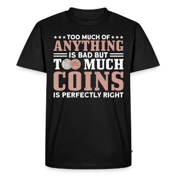 Collection de pièces Numismatique Collection de pièces de monnaie - T-shirt Premium bio Homme - noir - Devant - Nico (187cm)
