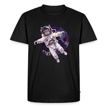Chat astronaute - T-shirt Premium bio Homme - noir - Devant - Nico (187cm)