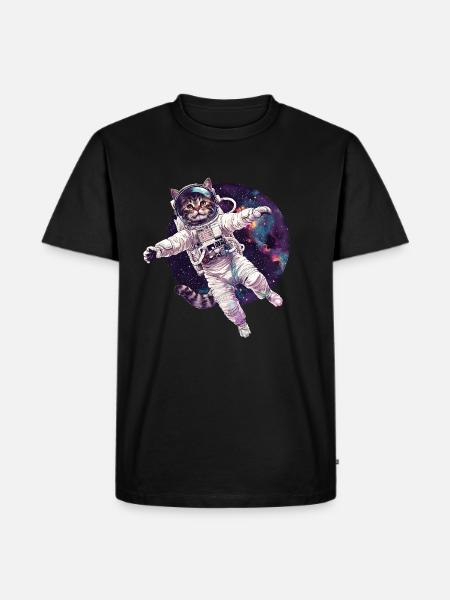 Cat Astronaut - Men's Premium Organic T-Shirt - black
