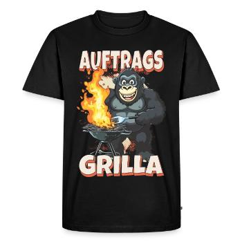 grillade grilla griller gorilla bbq dire drôle - T-shirt Premium bio Homme - noir - Devant - Nico (187cm)