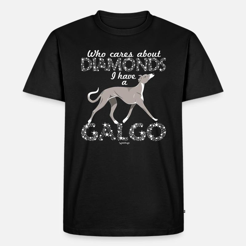 Galgo Diamonds 3 - Männer Premium Bio T-Shirt - Schwarz