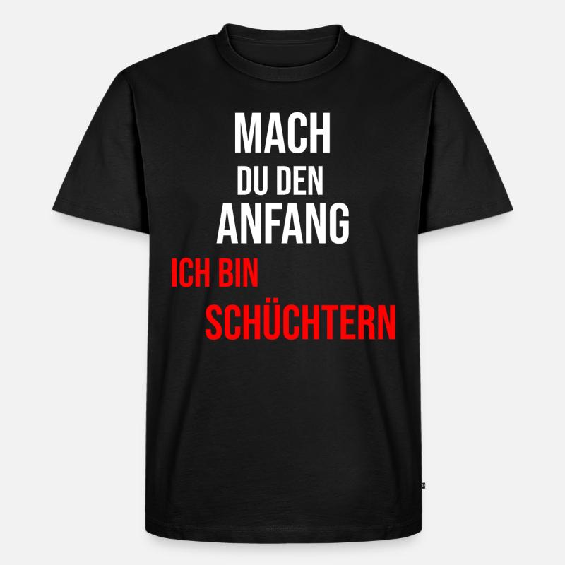 Ich bin schüchtern - Männer Premium Bio T-Shirt - Schwarz