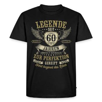 60 Geburtstag Legende Geburtstagsspruch 60 Jahre - Männer Premium Bio T-Shirt - Schwarz - Vorne - Nico (187cm)