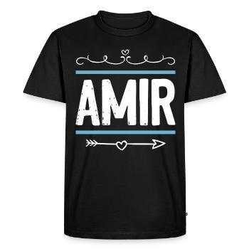 Amir - T-shirt Premium bio Homme - noir - Devant - Nico (187cm)