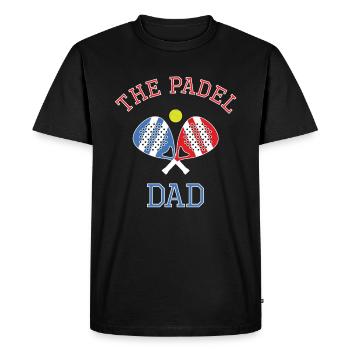 The Padel Dad Padel Player Padel Tennis - Men's Premium Organic T-Shirt - black - Front - Nico (187cm)