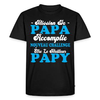 Nouveau Challenge Être Le Meilleur Papy - T-shirt Premium bio Homme - noir - Devant - Nico (187cm)