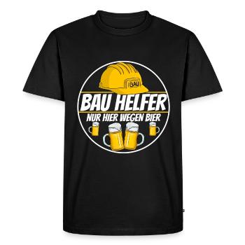 Bauhelfer ich bin hier wegen bier Baustelle - Männer Premium Bio T-Shirt - Schwarz - Vorne - Nico (187cm)