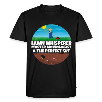 Tondeuse à gazon Légende Homme Jardinier - T-shirt Premium bio Homme - noir - Devant - Nico (187cm)