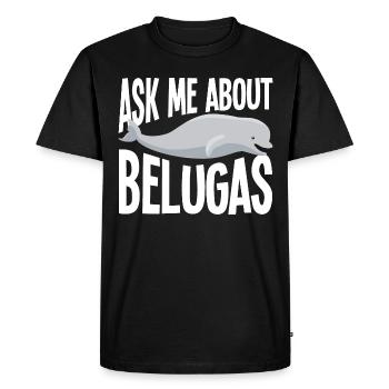 Béluga Béluga Baleine Observation des baleines Dauphin Dauphin - T-shirt Premium bio Homme - noir - Devant - Nico (187cm)
