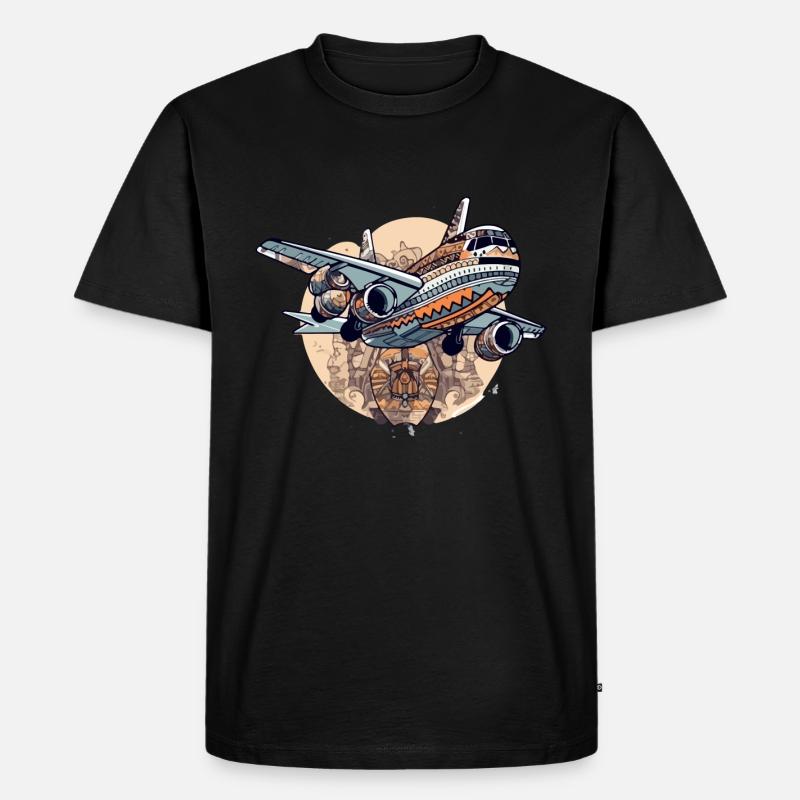 Airline-Stil - Männer Premium Bio T-Shirt - Schwarz