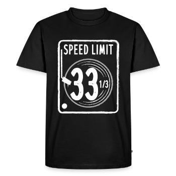 Limite de vitesse 33 1/3 RPM Retro Music LP Record - T-shirt Premium bio Homme - noir - Devant - Nico (187cm)