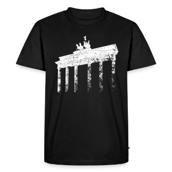 Berlin Porte de Brandebourg Vintage Skyline Berliner - T-shirt Premium bio Homme - noir - Devant - Nico (187cm)