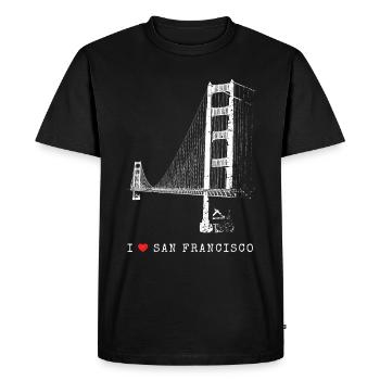 J’adore San Francisco Golden Gate Bridge Californie - T-shirt Premium bio Homme - noir - Devant - Nico (187cm)