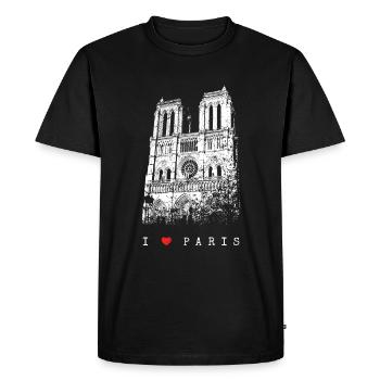 Notre Dame Paris Skyline France J’aime Paris - T-shirt Premium bio Homme - noir - Devant - Nico (187cm)
