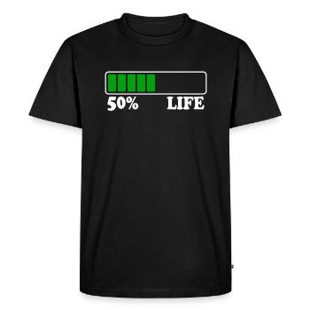 50th Birthday 50% Life 50 Years of Life Loading Beam - Men's Premium Organic T-Shirt - black - Front - Nico (187cm)