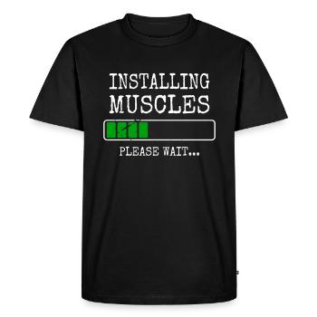 Installing Muscles Muscles Installs Gym Workout - Men's Premium Organic T-Shirt - black - Front - Nico (187cm)