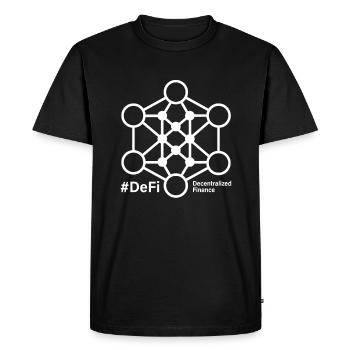 DeFi Finance Décentralisée Blockchain BTC Crypto - T-shirt Premium bio Homme - noir - Devant - Nico (187cm)