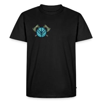 Axes and Viking Shield - Vikings - Men's Premium Organic T-Shirt - black - Front - Nico (187cm)