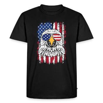 Eagle Drapeau des États-Unis - T-shirt Premium bio Homme - noir - Devant - Nico (187cm)