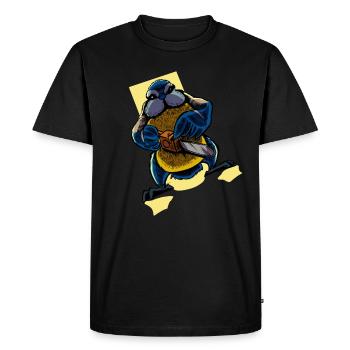 Monster Animals - Tronçonneuse Bleu - T-shirt Premium bio Homme - noir - Devant - Nico (187cm)
