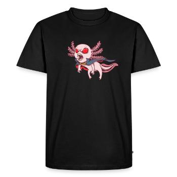 Monster Animals - Vampire Axolotl - Men's Premium Organic T-Shirt - black - Front - Nico (187cm)