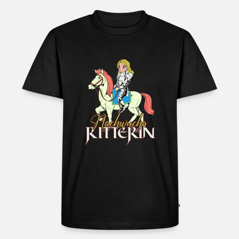 Ritter Mädchen - Nachwuchs Ritterin - Männer Premium Bio T-Shirt - Schwarz