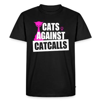 Chats contre Catcalls Chats Catcalling Féministe - T-shirt Premium bio Homme - noir - Devant - Nico (187cm)