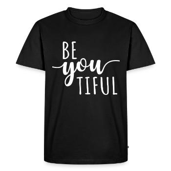 Beyoutiful Be You Tiful Mindfulness Yoga Beautiful - Men's Premium Organic T-Shirt - black - Front - Nico (187cm)