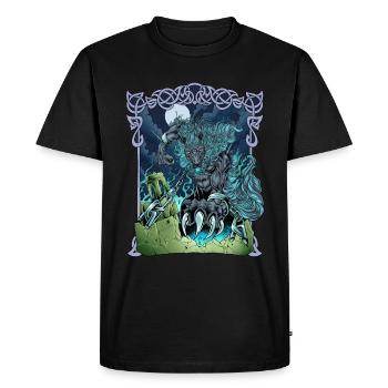 Fenrir in Asgard - Fenris Wolf - Men's Premium Organic T-Shirt - black - Front - Nico (187cm)