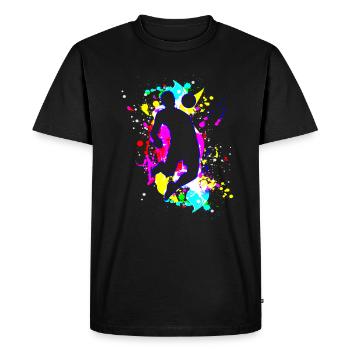 Amorti de la poitrine : fan et joueur de football - T-shirt Premium bio Homme - noir - Devant - Nico (187cm)