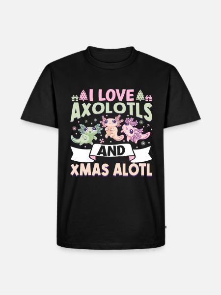 Axolotl Christmas - Men's Premium Organic T-Shirt - black