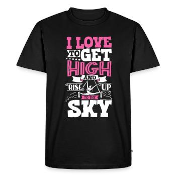 Rise up to the sky - Aerial Yoga - Men's Premium Organic T-Shirt - black - Front - Nico (187cm)