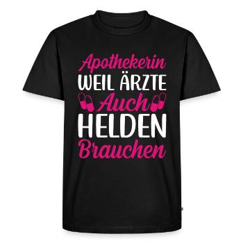 Apothekerin weil Ärzte auch Helden brauchen - Männer Premium Bio T-Shirt - Schwarz - Vorne - Nico (187cm)