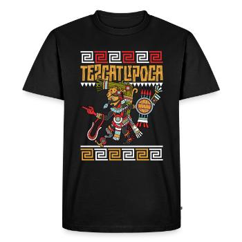 Dieu aztèque de la nuit - Tezcatlipoca - T-shirt Premium bio Homme - noir - Devant - Nico (187cm)