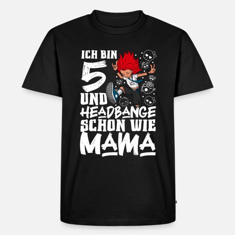 Ich bin 5 - Mädchen Rocker - Männer Premium Bio T-Shirt - Schwarz