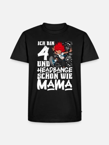 Ich bin 4 - Mädchen Rocker - Männer Premium Bio T-Shirt - Schwarz