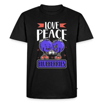 Aimez la paix bleuets - Myrtille - T-shirt Premium bio Homme - noir - Devant - Nico (187cm)