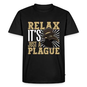 Relax it's just a plague - Plague Doctor - Men's Premium Organic T-Shirt - black - Front - Nico (187cm)