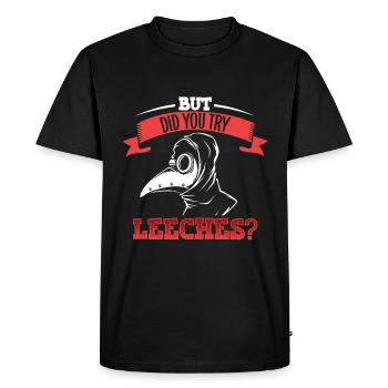 Déjà des sangsues essayées - médecin de la peste - T-shirt Premium bio Homme - noir - Devant - Nico (187cm)