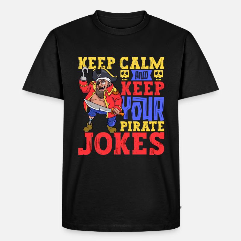 Keep you pirate jokes - Beinprothese - Männer Premium Bio T-Shirt - Schwarz